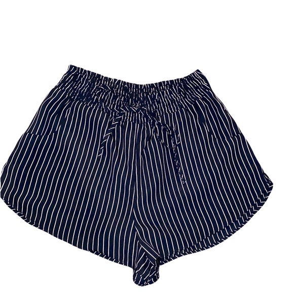 Asher Pants - SOLD Asher 100% Poly Elastic Drawstring Pinstripe Shorts